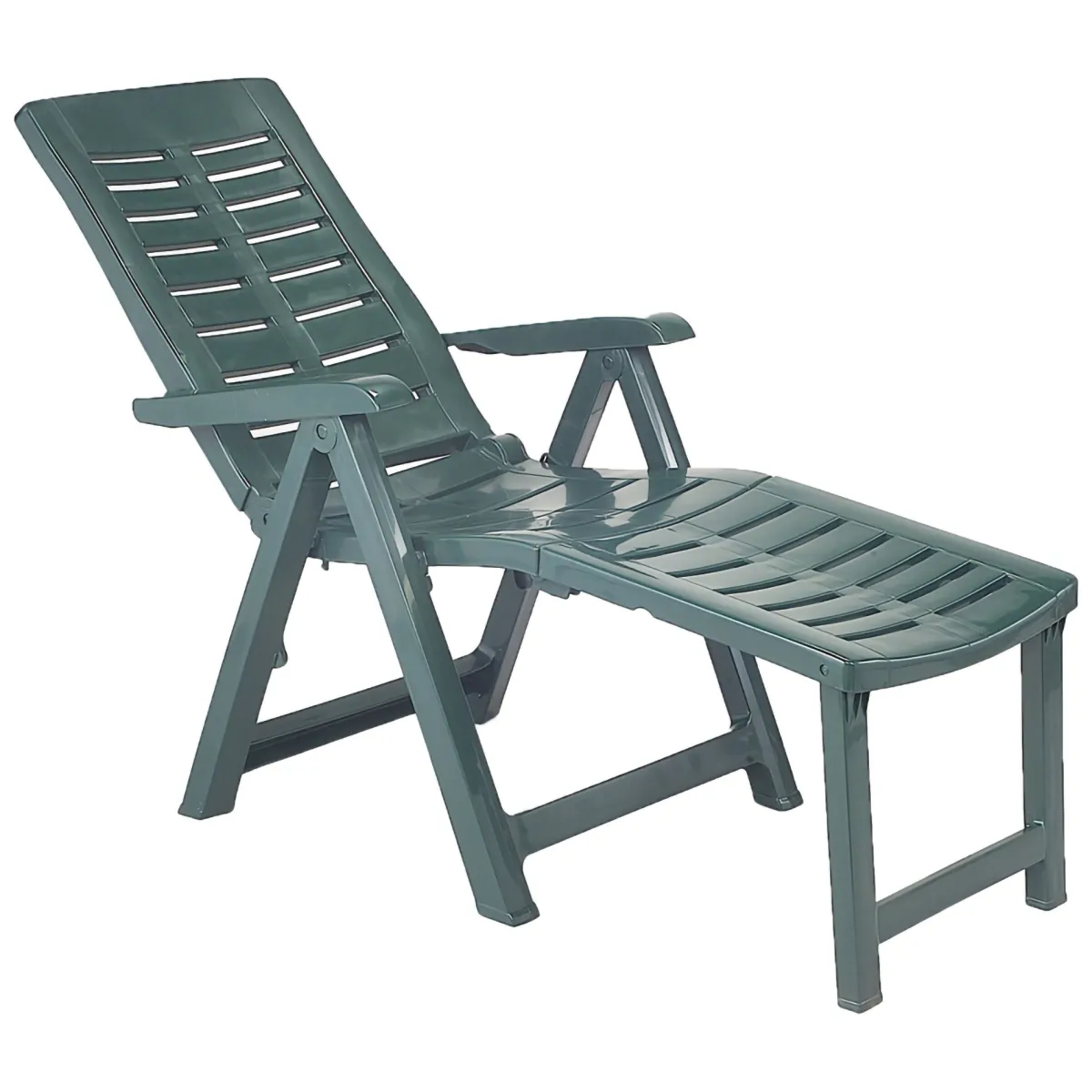 Sdraio > Dmora Lettino Prendisole Pieghevole con Poggiapiedi Peso Supportato 120 kg 60x60x109h cm, Schienale Regolabile Made in Italy - Henagar Verde
