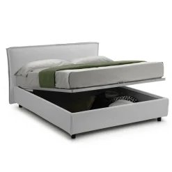 Letti Alla Francese > Dmora Letto Alla Francese Materasso Incluso Sfoderabile, Contenitore Made in Italy - Broni Bianco