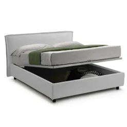 Letti Alla Francese > Dmora Letto Alla Francese Sfoderabile Contenitore, Dimensione Materasso 120x200 cm Made in Italy - Brosso Bianco