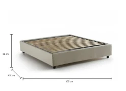Letti Contenitore|Letti Alla Francese > Dmora Letto alla francese compatto 155x205cm - Attilino Beige