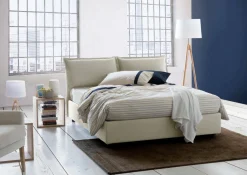 Letti Contenitore|Letti Alla Francese > Dmora Letto alla francese contenitore 155x205cm - Askari Beige