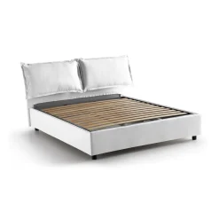 Letto alla francese contenitore bianco 155x205cm - Askari