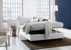 Letto alla francese contenitore bianco 155x205cm - Askari