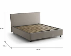 Letto alla francese contenitore tortora 155x205cm - Angelic