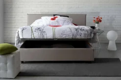 Letto alla francese contenitore tortora 155x205cm - Angelic