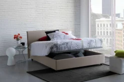 Letto alla francese contenitore tortora 155x205cm - Angelic