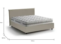 Letto alla francese con testiera tortora 155x205cm - Argain