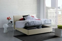 Letto alla francese design beige 155x215cm - Alvacus