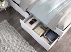 Letti Contenitore|Letti Alla Francese > Dmora Letto alla francese design 195x149cm - Casimir Bianco