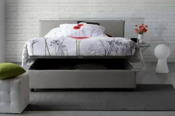 Letto alla francese design grigio 155x205cm - Angelic