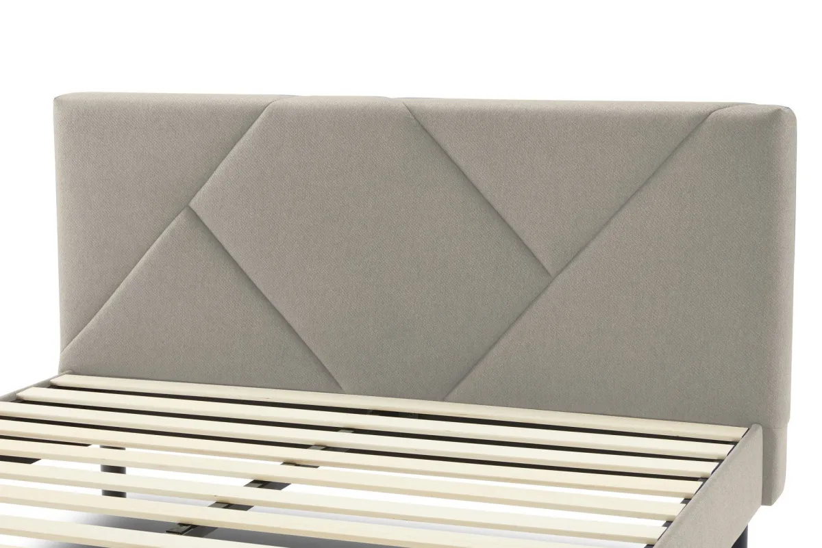 Letti Alla Francese > Dmora Letto alla francese design tortora 149x204cm - Ikelos Grigio Tortora