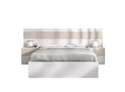 Letti Alla Francese > Dmora Letto alla francese elegante bianco e rovere 195x248cm - Bonnie Marrone, Bianco Rovere