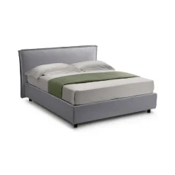 Letti Contenitore|Letti Alla Francese > Dmora Letto Alla Francese Materasso Incluso Sfoderabile, Contenitore Made in Italy - Broni Grigio