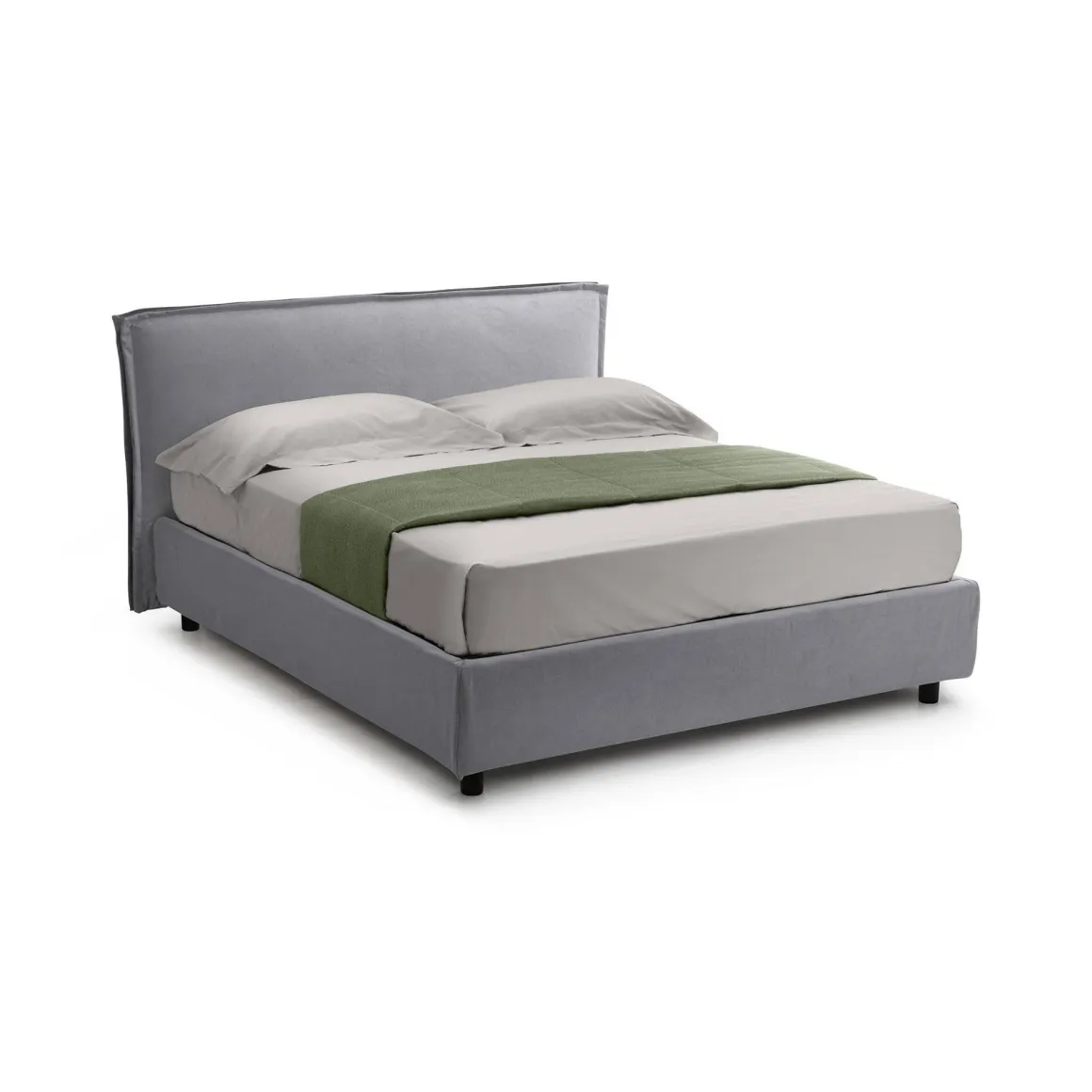Letti Contenitore|Letti Alla Francese > Dmora Letto Alla Francese Sfoderabile Contenitore, Dimensione Materasso 120x200 cm Made in Italy - Brosso Grigio