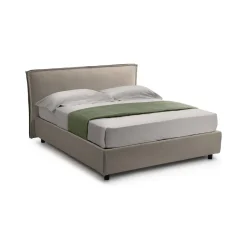 Letti Alla Francese > Dmora Letto Alla Francese Sfoderabile Contenitore, Dimensione Materasso 120x200 cm Made in Italy - Brosso Grigio Tortora