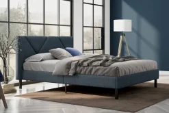 Letti Alla Francese > Dmora Letto alla francese Ikelos, 140x190 cm, Blu