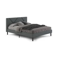 Letto alla francese Ikelos, 140x190 cm, Grigio