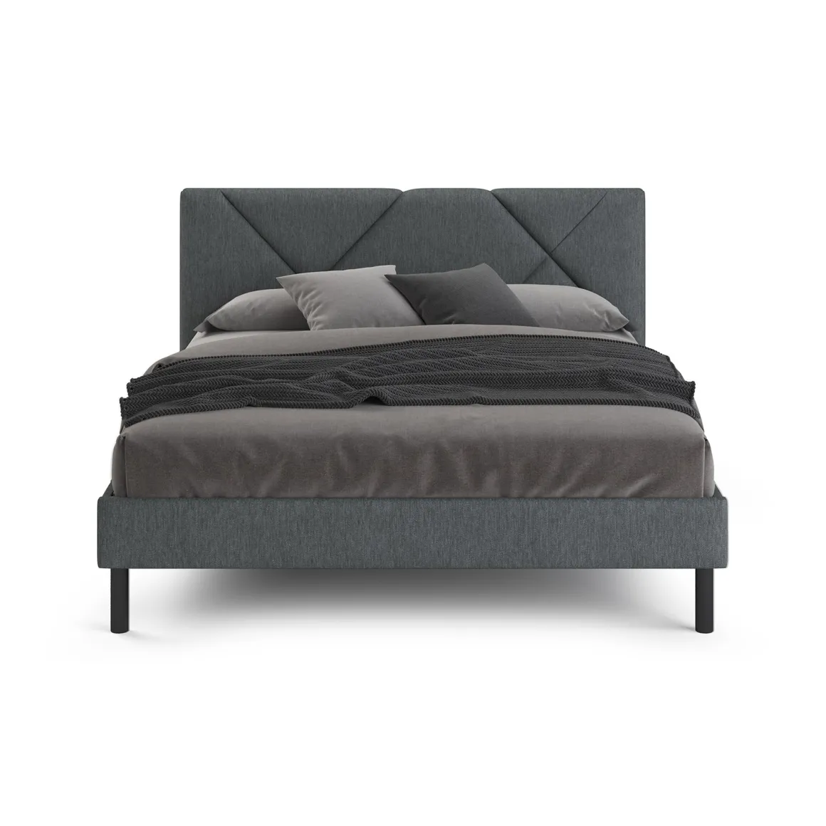 Letto alla francese Ikelos, 140x190 cm, Grigio