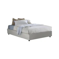 Letto alla francese imbottito bianco 155x215cm - Osanna