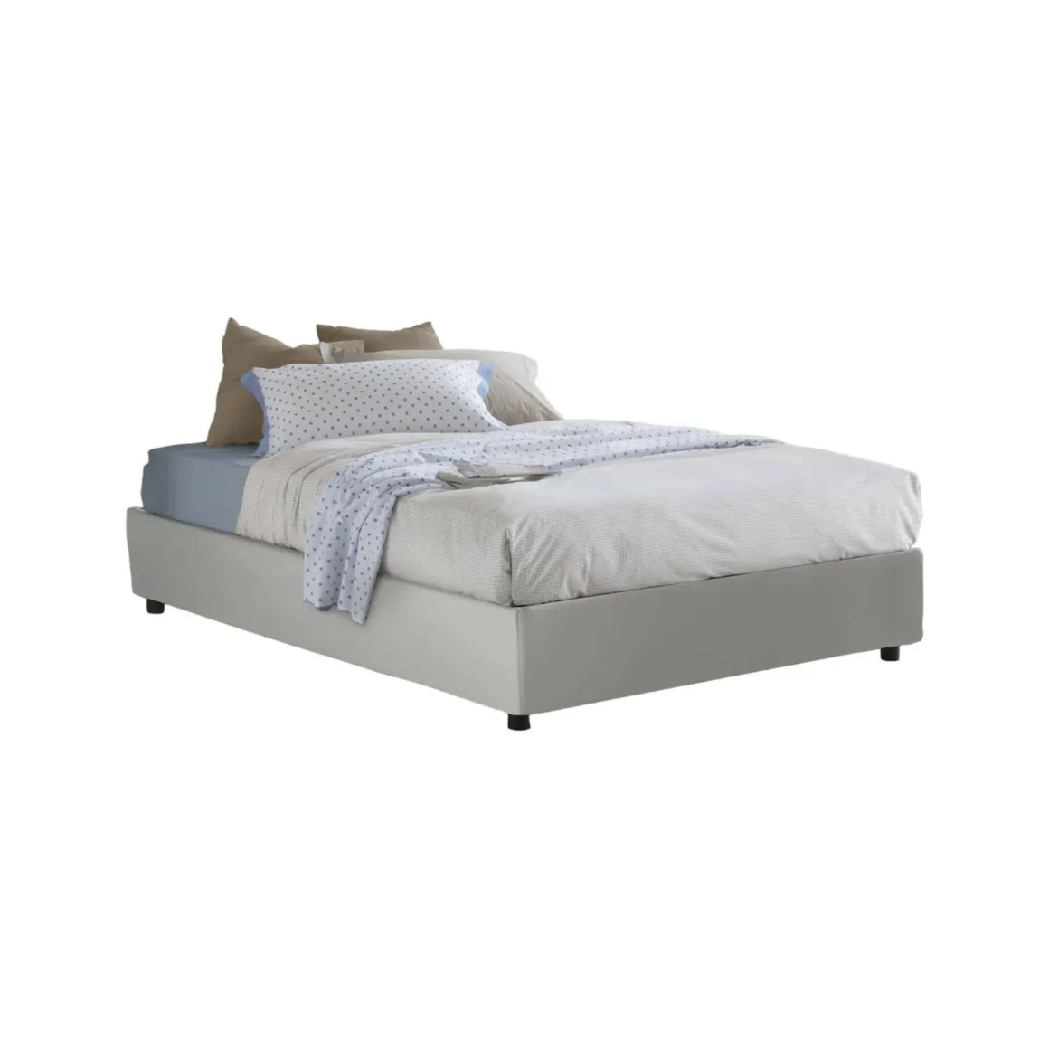 Letto alla francese imbottito bianco 155x215cm - Osanna