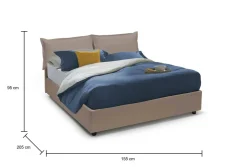 Letto alla francese in ecopelle tortora 155x205cm - Arzillo