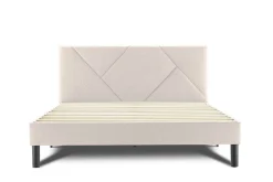 Letti Contenitore|Letti Alla Francese > Dmora Letto alla francese in legno 155x205cm - Alion Beige
