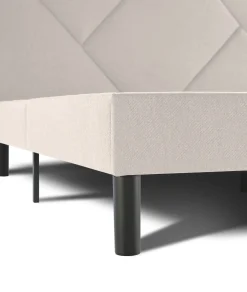 Letti Contenitore|Letti Alla Francese > Dmora Letto alla francese in legno 155x205cm - Alion Beige