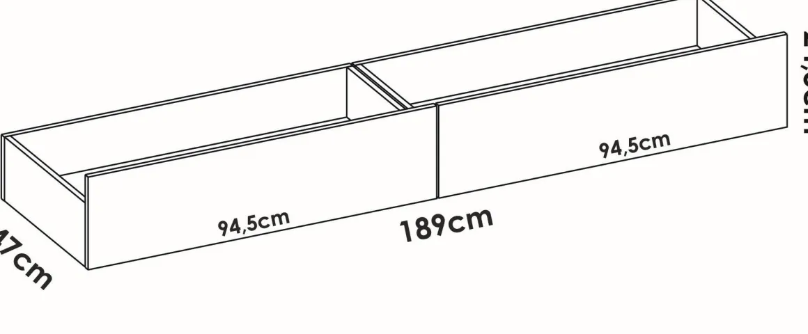 Letto alla francese in legno bianco 195x149cm - Orlene