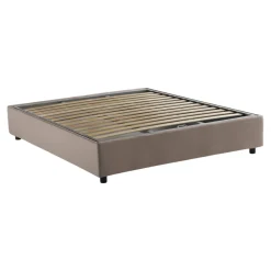 Letto alla francese in legno tortora 155x215cm - Alaksir