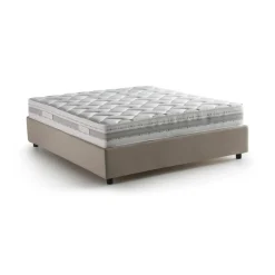Letto alla francese in tessuto tortora 155x205cm - Arto