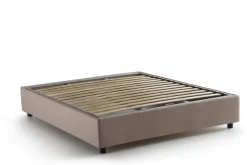 Letto alla francese in tessuto tortora 155x205cm - Arto