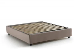 Letto alla francese in tessuto tortora 155x205cm - Arto