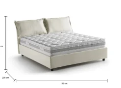 Letti Contenitore|Letti Alla Francese > Dmora Letto alla francese materasso incluso 155x205cm - Arden Beige