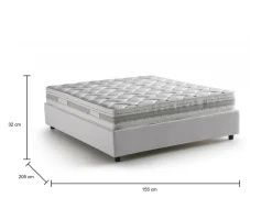 Letti Contenitore|Letti Alla Francese > Dmora Letto alla francese materasso incluso 155x215cm - Aros Bianco