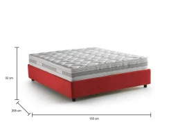 Letto alla francese materasso incluso rosso 155x205cm - Arto