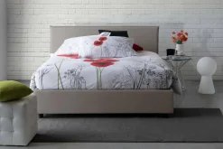 Letti Contenitore|Letti Alla Francese > Dmora Letto alla francese materasso incluso tortora 155x205cm - Alion Grigio Tortora
