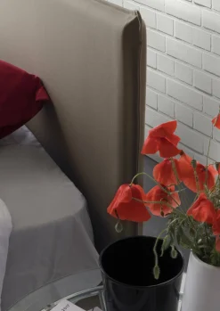 Letti Contenitore|Letti Alla Francese > Dmora Letto alla francese materasso incluso tortora 155x205cm - Alion Grigio Tortora