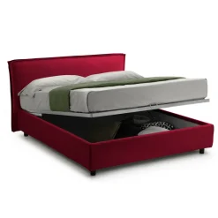 Letti Contenitore > Dmora Letto Alla Francese Materasso Incluso Sfoderabile, Contenitore Made in Italy - Broni Rosso