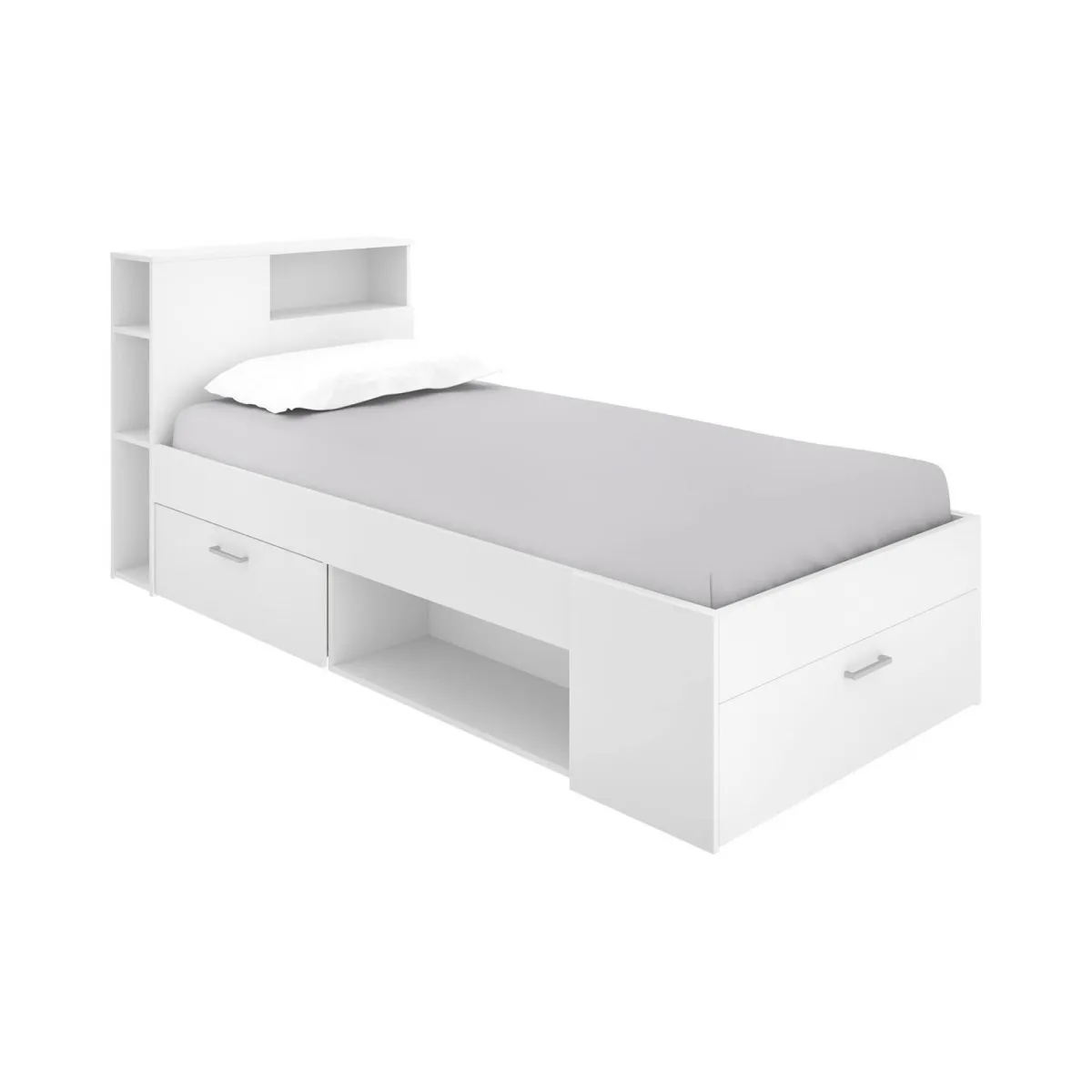 Cameretta|Letti Contenitore > Dmora Letto bambini cassetti e scaffale 218x99cm - Adrielle Bianco