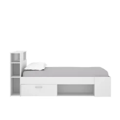 Cameretta|Letti Contenitore > Dmora Letto bambini cassetti e scaffale 218x99cm - Adrielle Bianco