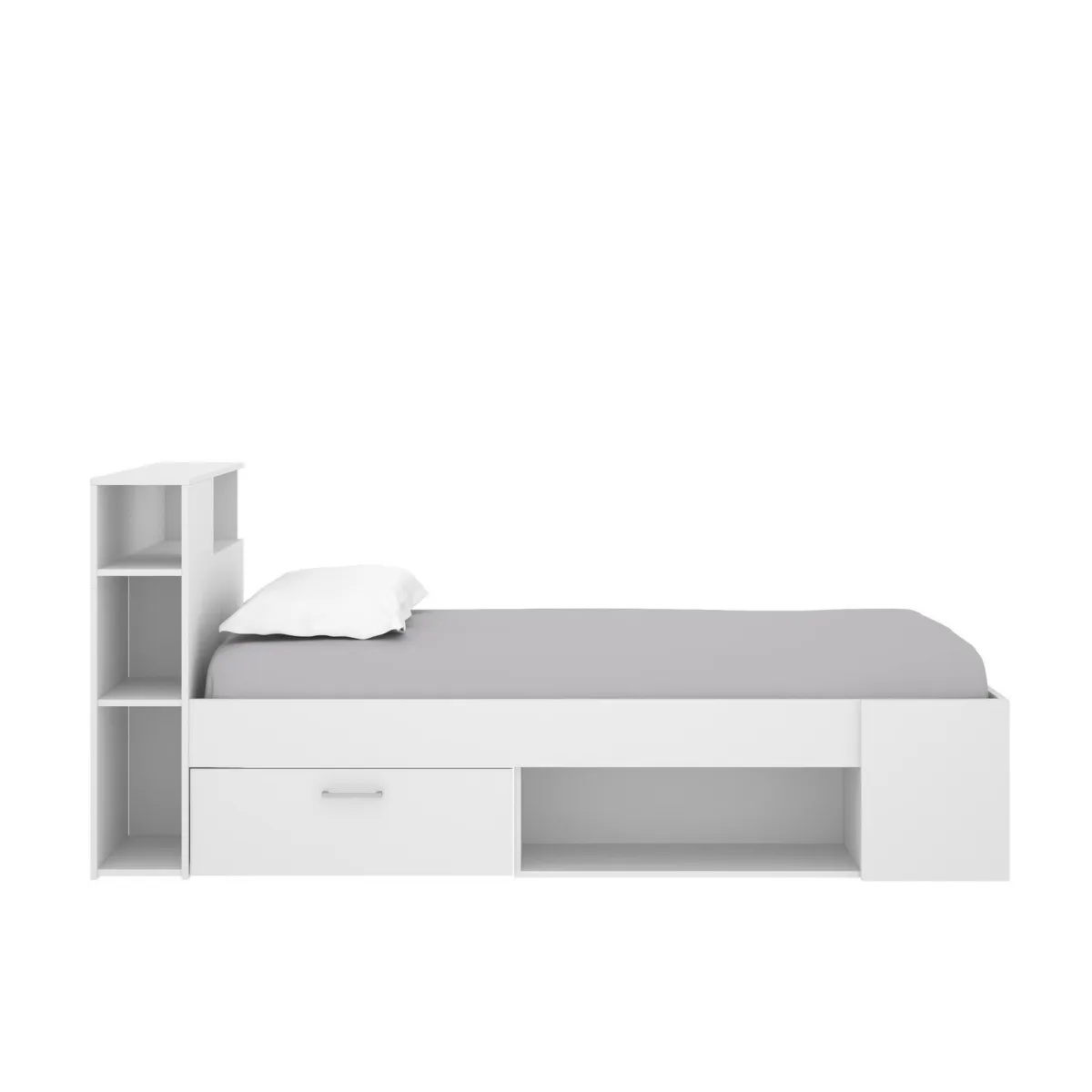 Cameretta|Letti Contenitore > Dmora Letto bambini cassetti e scaffale 218x99cm - Adrielle Bianco