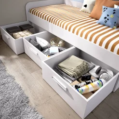 Letto bambini 3 cassetti 194x97cm bianco - Aco