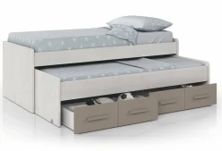 Cameretta|Letti Estraibili > Dmora Letto bambini salvaspazio 198x96cm bianco e marrone - Cupido Marrone, Bianco