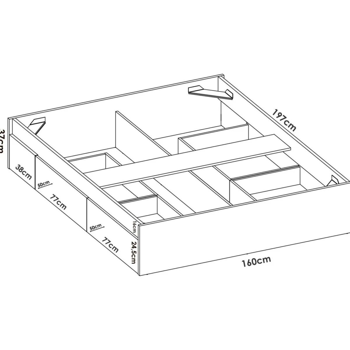 Cameretta|Camera Da Letto > Dmora Letto bambini 195x97cm bianco e blu - Aikiko Blu, Bianco