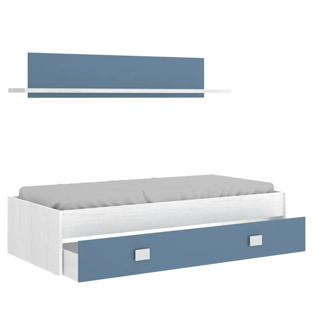 Cameretta|Camera Da Letto > Dmora Letto bambini 195x97cm bianco e blu - Aikiko Blu, Bianco