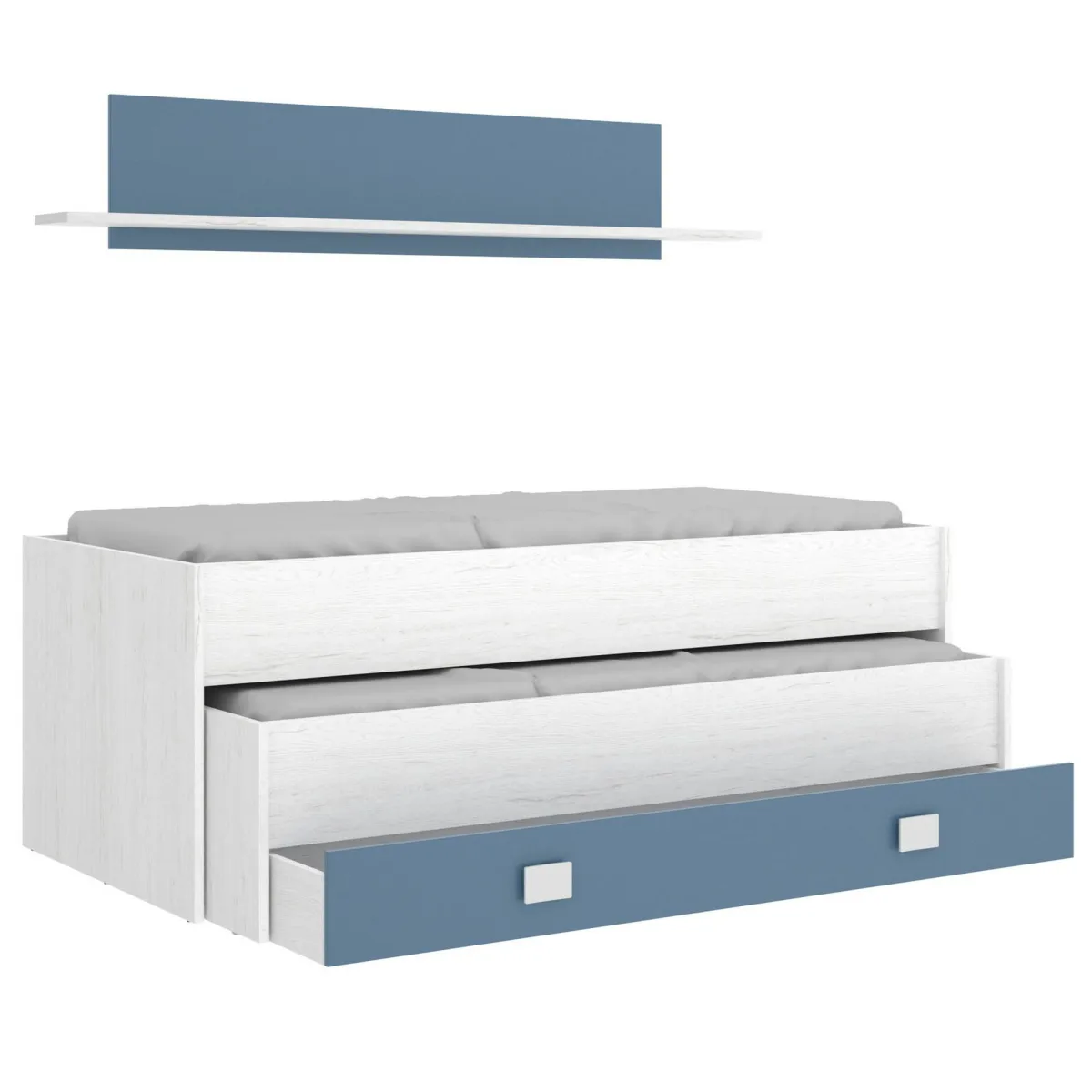 Cameretta|Camera Da Letto > Dmora Letto bambini 200x99cm bianco e blu - Arod Blu, Bianco