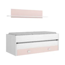 Letto bambini 200x99cm bianco e rosa - Arod