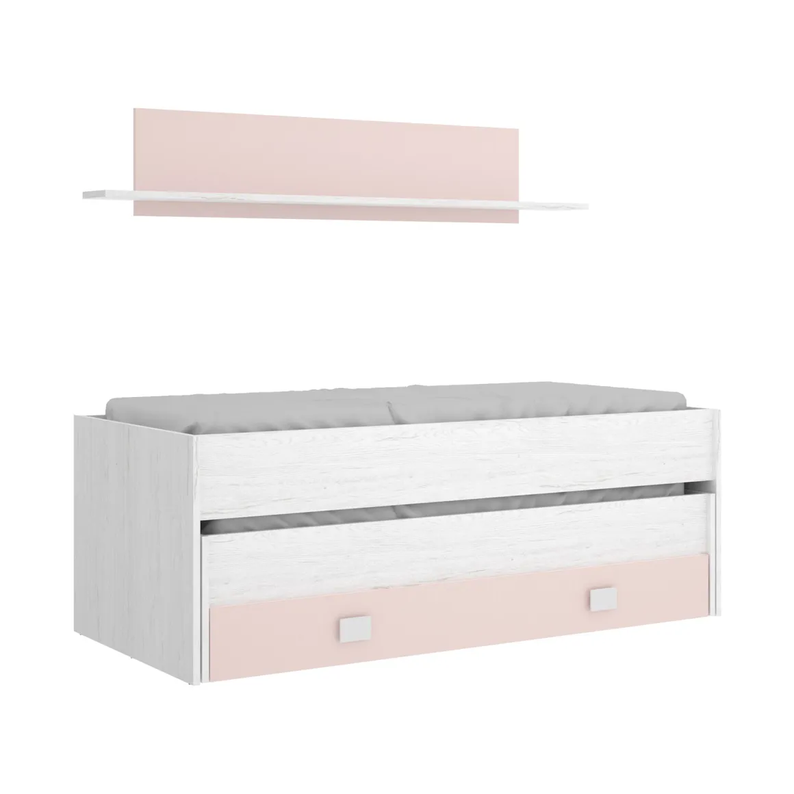 Letto bambini 200x99cm bianco e rosa - Arod