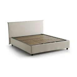 Letti Contenitore|Letti Alla Francese > Dmora Letto francese contenitore 155x205cm - Angelic Beige