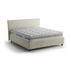 Letti Contenitore|Letti Alla Francese > Dmora Letto francese contenitore 155x215cm - Azuko Bianco